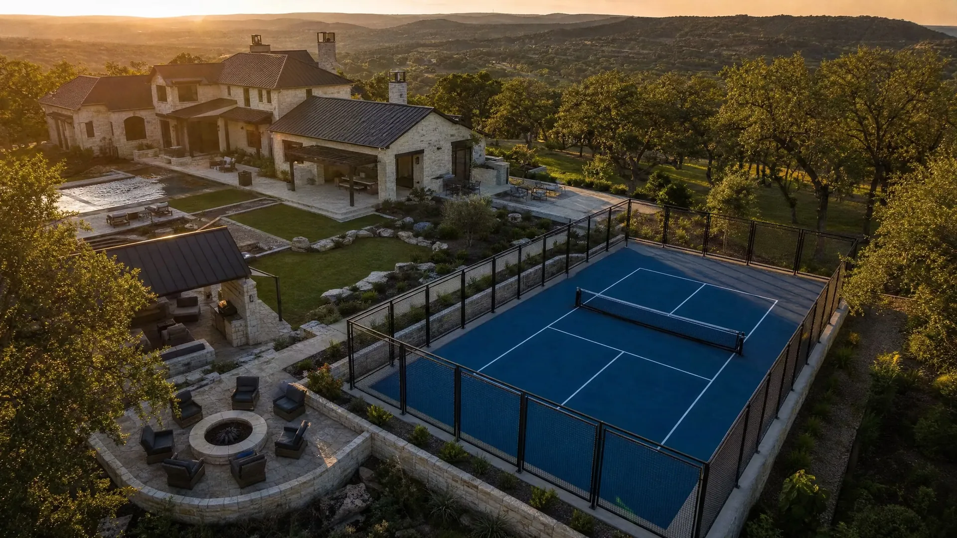 Custom court aerial view